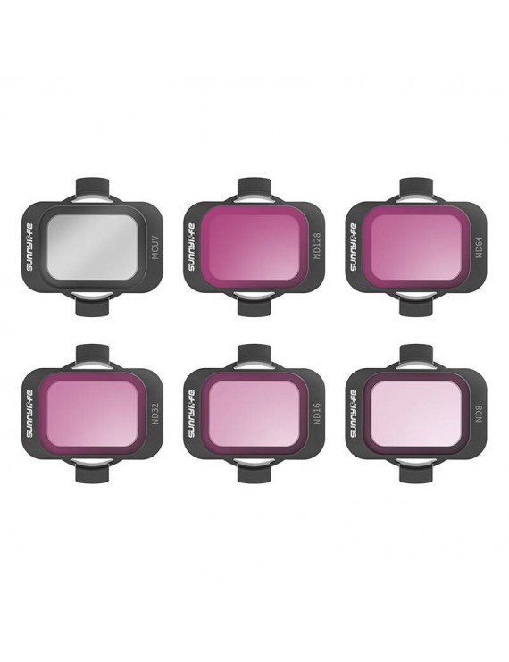 Set of 6 filters Sunnylife MCUV, ND8/16/34/64/128 for DJI Avata 2