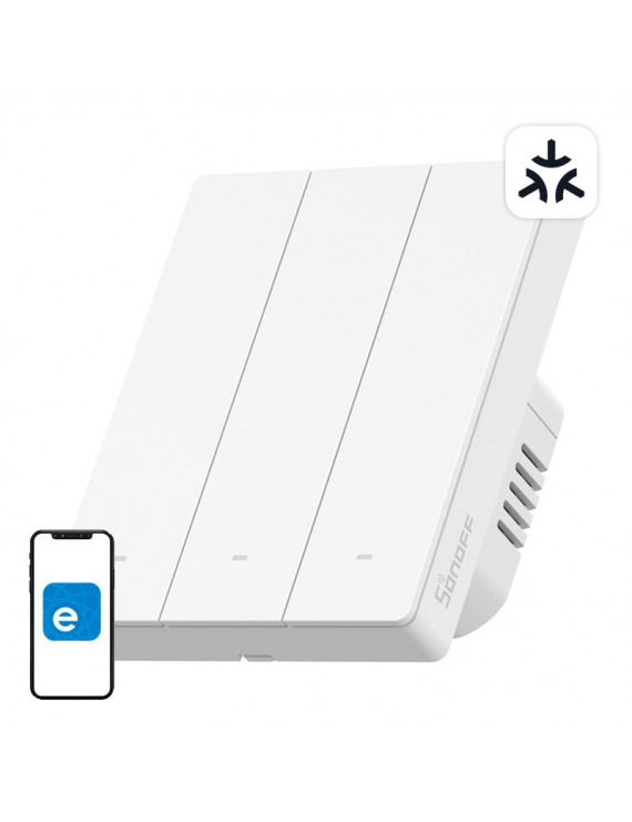 Smart wall switch SONOFF M5-3C-80W Matter (3-channel, to frame)