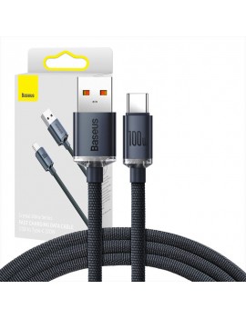 Baseus Καλώδιο USB σε USB-C Crystal Shine, 100W, 1.2m (Μαύρο)