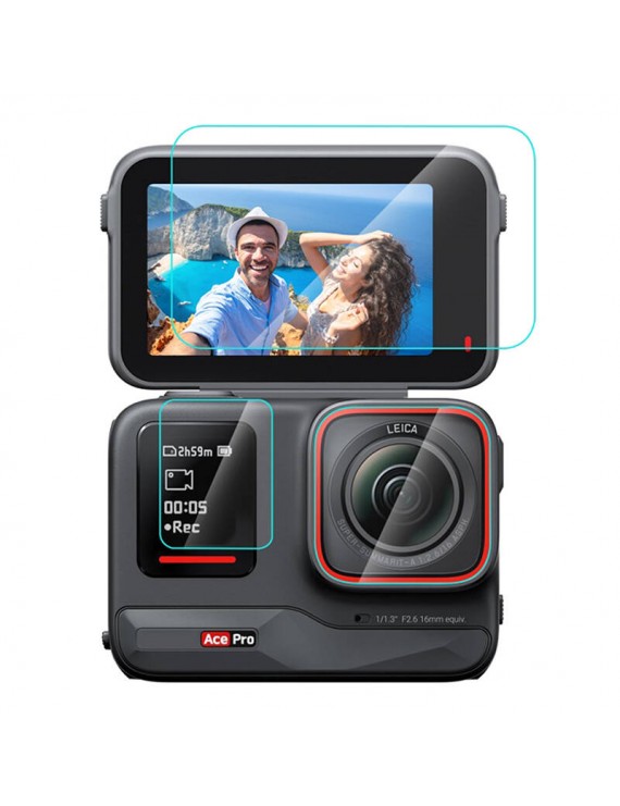 3 in 1 Tempered Glass Film PULUZ For Insta360 Ace Pro (PU951T)