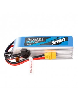 Gens Ace G-Tech 5500mAh 22.2V 60C 6S1P LIPO Battery Pack with XT90 connector