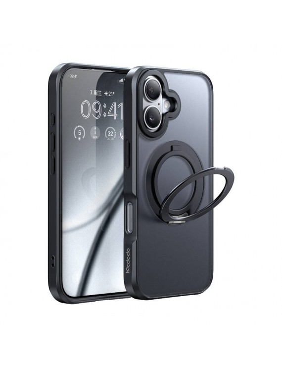 McDodo PC-4931 MagSafe  Case for iPhone 16 Plus with stand (black)