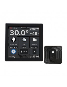 Set Shelly Wall Display Control Panel (black) + BLU H&T Ivory