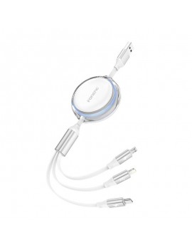 Retractable Cable 3w 1 Foneng X113 1.1M White