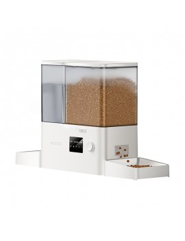 Rojeco New 2 in 1 Pet Water Fountain & Feeder WiFi (white)