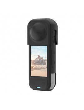 PULUZ Silicone Protective Case with Lens Cover For Insta360 X5 (Black)
