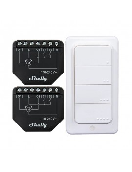 Set of 2 Blind/curtain WiFi controllers Shelly Shutter + BLU RC Button 1