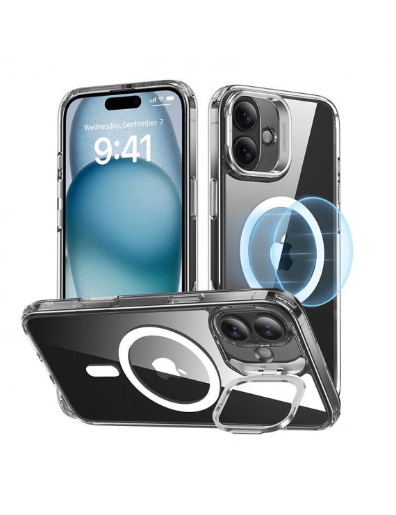 ESR Classic Hybrid case (HaloLock) with stand for iPhone 16 Plus (clear)