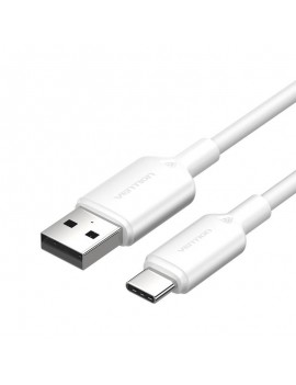 USB 2.0 A Male to C Male 3A Cable Vention CTQWF 1M (White) USB 2.0 A Male to C Male 3A Cable Vention CTQWF 1M (White)