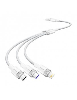 USB 2.0 A Male to 3in1 6A Cable Vention CTRWG 1.5M (White) USB 2.0 A Male to 3in1 6A Cable Vention CTRWG 1.5M (White)