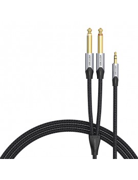 Audio cable 3.5mm male to 2x jack 6.35mm male Vention BARHL 10m