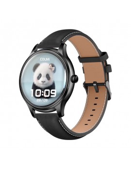 Smart Watch COLMI L28 (black silicone + black leather strap)