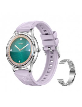 Smart Watch COLMI L28 (Silver-purple + silver steel strap)