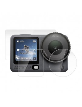 Puluz tempered glass screen protector set for DJI Osmo Action 6 (3 pcs.)