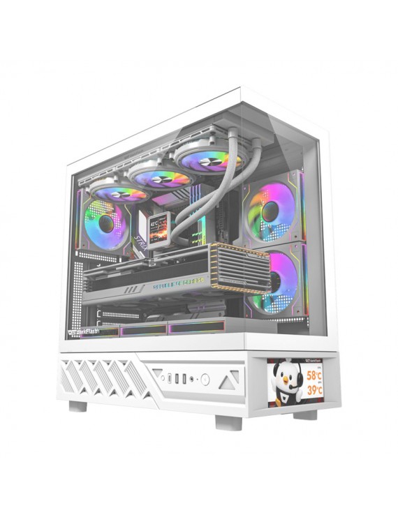 DarkFlash Computer Case DS950+screen White (+6 Fans)