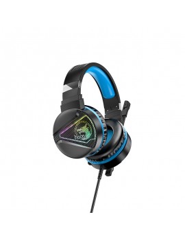 Stereo Gaming Headphone W104 Drift with Adapter 2 in 1 3.5mm and USB, Microphone, RGB Lighting, 2m Cable Length Blue