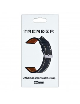 Replacement Trender TR-GL22BK Leather Strap 22mm Black