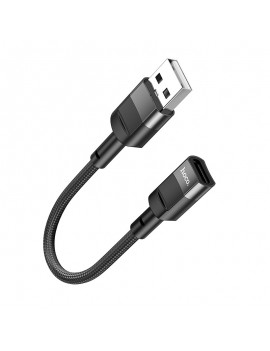 Adapter Hoco U107 USB Male to USB-C Female 2A OTG 10cm Black Braided