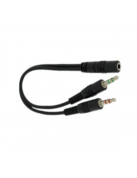 Adaptor Audio Cable Ancus HiConnect 3.5mm Female to 2 Male 3.5mm 20cm Black