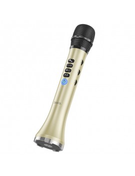 Wireless Microphone Hoco BK9 Singing 15W with Karaoke Function FM Transmission and BT / Audio Input Gold