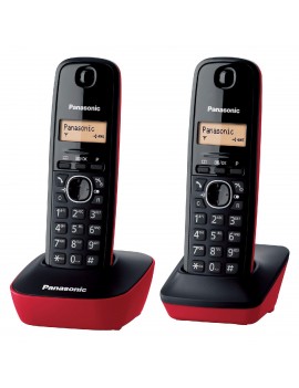 Ασύρματο Ψηφιακό Τηλέφωνο Panasonic KXTG1612  Μαύρο - Κόκκινο EU