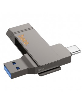 Flash Drive Hoco UD15 2 in 1 High Speed 360° 256GB USB-A 3.2 and USB-C Black