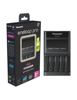 Battery Charger Panasonic eneloop pro BQ-CC65 for AA/AAA & USB Output with LED Lcd New Eco Pack