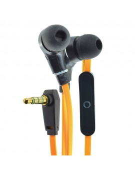 Hands Free Ancus Loop in-Earbud Stereo 3.5 mm for Apple-Samsung-HTC-Sony Orange with Answer Button