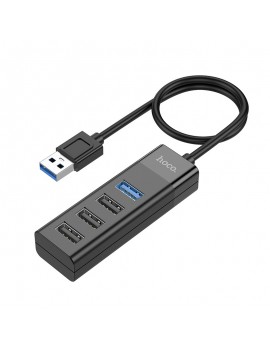 Hub USB Hoco HB25 4 in 1 Easy display USB3.0, USB2.0 x 3 Black