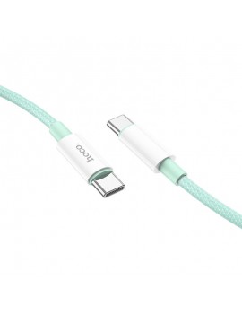 Connection cable Hoco X68 PD True Color Braided USB-C to USB-C 100W 3A Green 1m