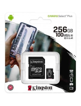 Micro SDXC 128GB Kingston Canvas Select Plus with SD Adapter SDCS2/256GB