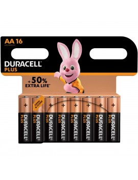 Battery Alkaline Duracell Plus LR6 size AA 1.5 V Pcs. 10 + 6 and 50% Extra Life