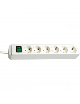 Brennenstuhl power strip with 6 Sockets Inlet Doors and On / Off Switch 3m IP20 Cable and Child Protection White