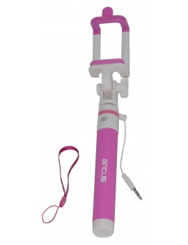 Selfie Stick Ancus Classic Pink with Jack Cable 3.5mm (Closed 20cm, with Extention 80cm )