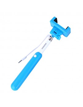 Selfie Stick Remax Extendible Blue with Jack Cable 3.5mm (Closed 23cm, with Extention 90cm )