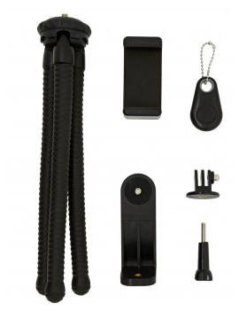 Selfie Stick Tripod Bluetooth LDX-666 for Cameras and Mobile Phones Black Length: 25cm