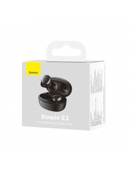 Baseus Earphone Bluetooth Bowie E2 BT 5.2, TWS AV Synchronization, Low Latency, IP55, Black (NGTW090001)