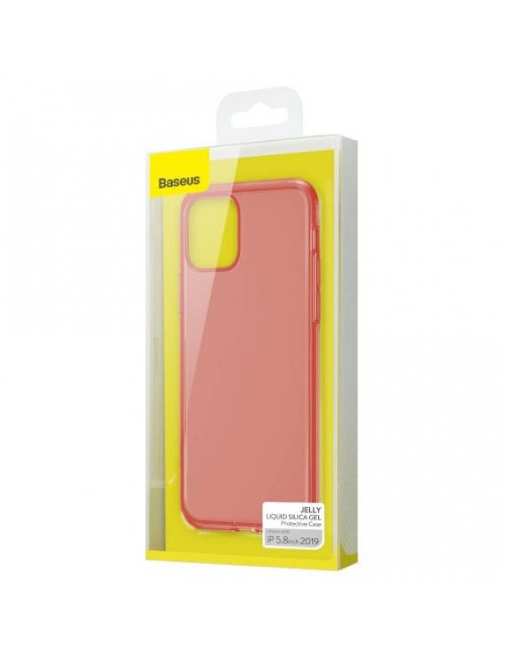 Baseus iPhone 11 Pro case Jelly Liquid Silica Gel Protective Case Transparent Red (WIAPIPH58S-GD09)