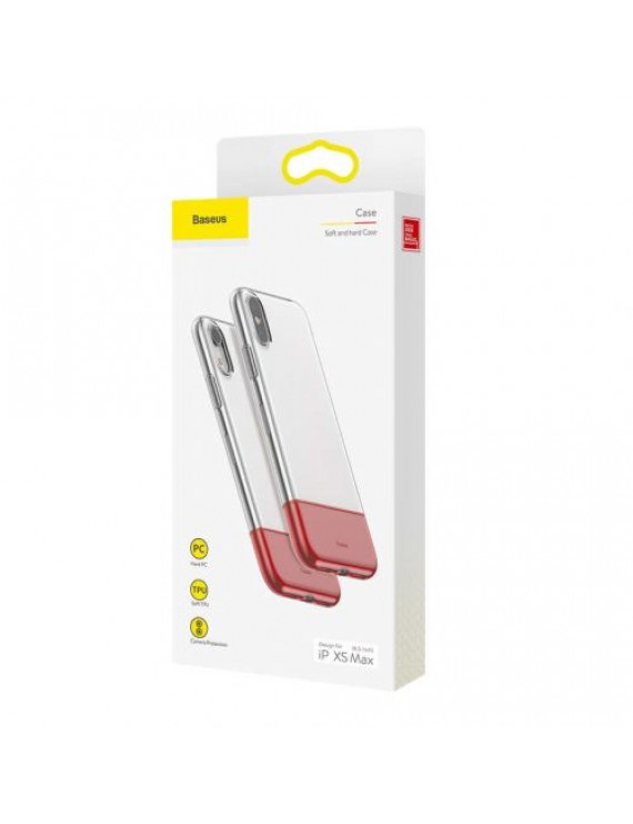 Baseus iPhone Xs Max case Half to Half case Red (WIAPIPH65-RY09)
