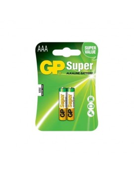 GP Battery (AAA) Alkaline SUPER LR03/AAA 24A-U2, (2 batteries / blister) 1.5V