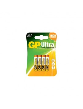 GP Battery (AAA) Alkaline ULTRA LR03/AAA 24AU-U4, (4 batteries / blister) 1.5V